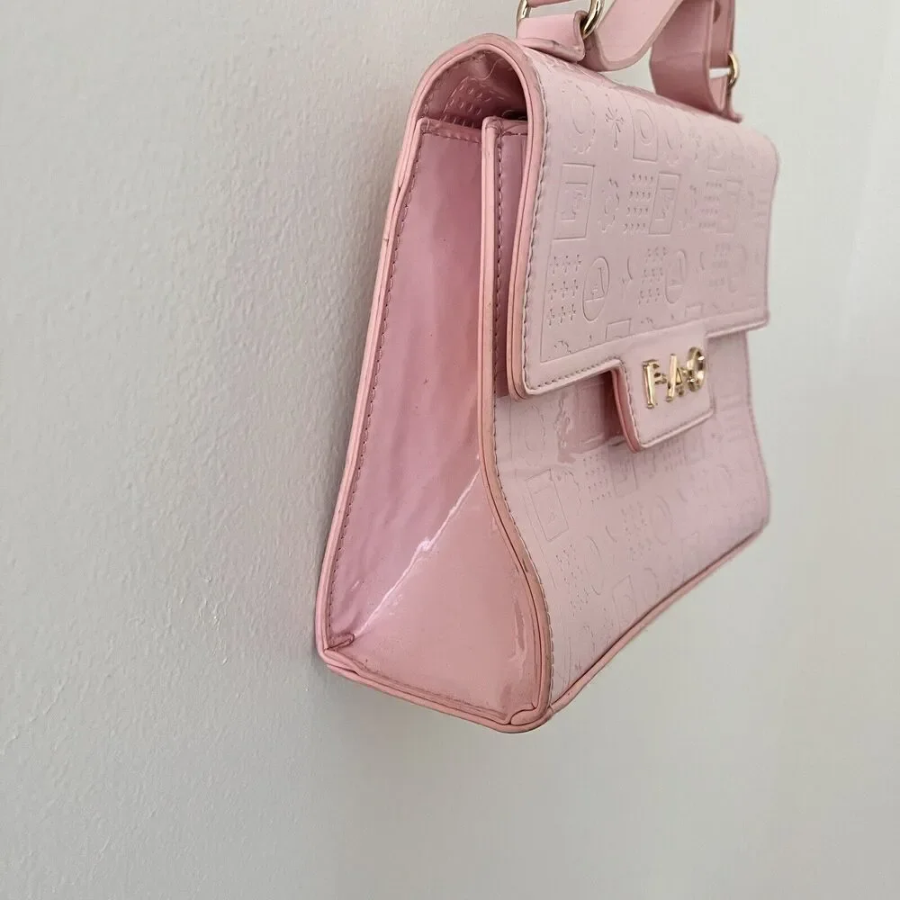 FAO Schwarz Glamour PINK Purse play pretend BARBIE CORE GOLD letters 1 Strap 8” - Picture 5 of 9